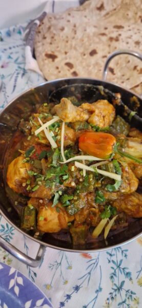 bhindi chicken